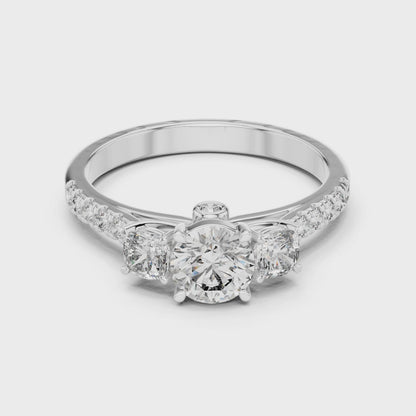 Classic Three-Stone Diamond Engagement Ring