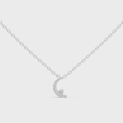 Celestial Crescent Moon Diamond Necklace
