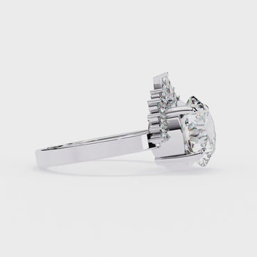 Luxury Round Cut Diamond Halo Engagement Ring