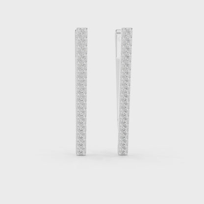 Diamond Triangle Geometric Hoop Earrings