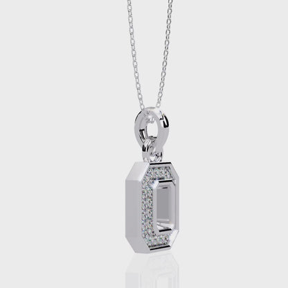 Exquisite Octagon Diamond Halo Pendant