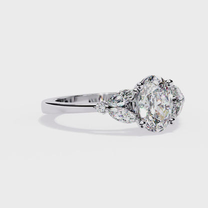 Oval & Marquise Diamond Engagement Ring