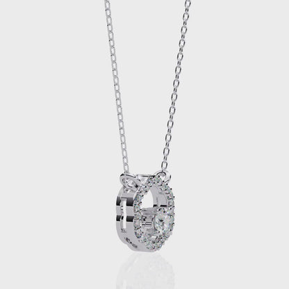 925 Sterling Silver & Diamond Halo Pendant