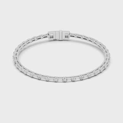 Classic Baguette Cut Diamond Tennis Bracelet
