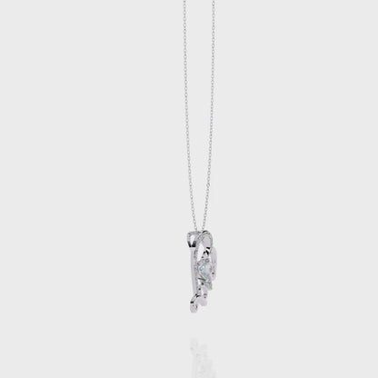Sparkling "Love" Heart Diamond Pendant