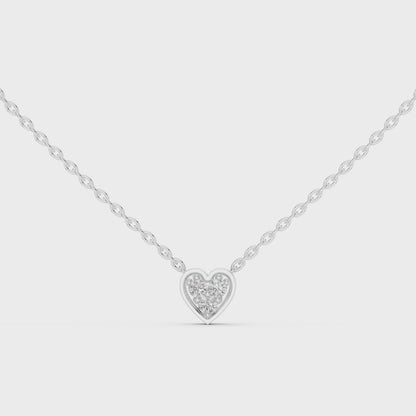 Heart-Shaped Diamond Pendant Necklace