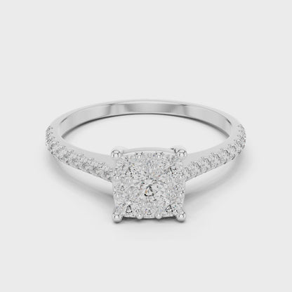 Diamond Cluster Engagement Ring