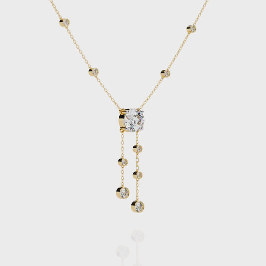Diamond Drop Pendant Necklace – Rose Gold