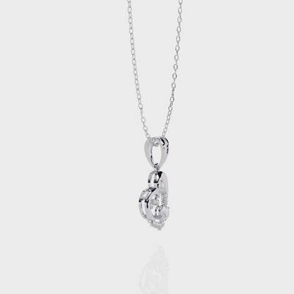 Elegant Double Heart Diamond Pendant
