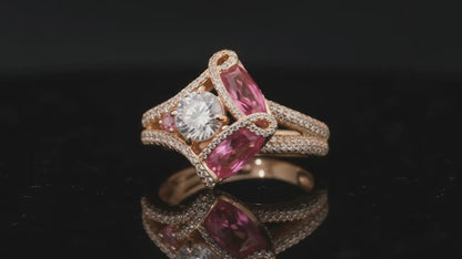 Vintage-Inspired Statement / Toi et Moi Cluster Ring
