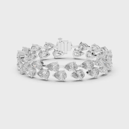 Double-Row Pear Cut Diamond Bracelet