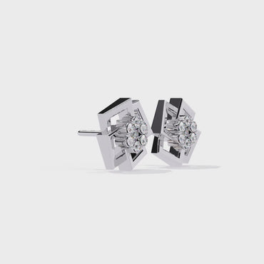 Diamond Cluster Stud Earrings