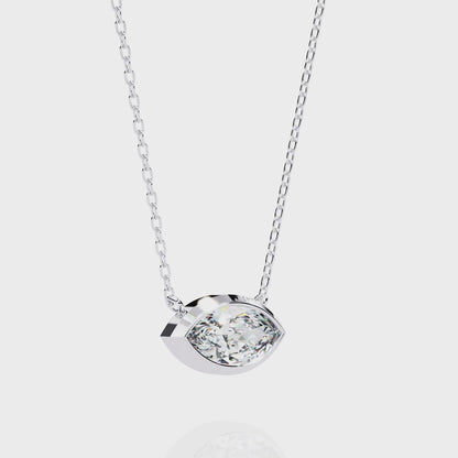 Marquise Bezel-Set Diamond Pendant