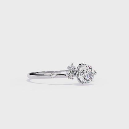 Celestial Accent Split-Shank Round Diamond Ring
