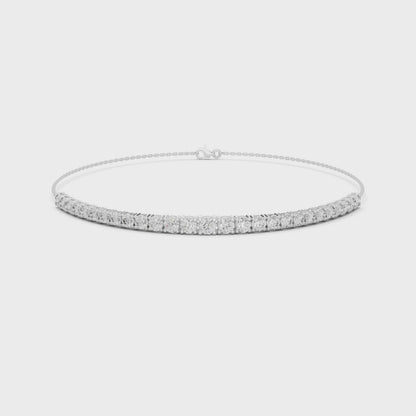 Half-Diamond Station & Chain Bracelet