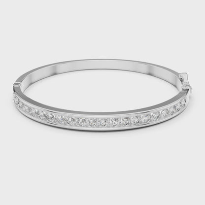 Elegant Channel-Set Diamond Bangle
