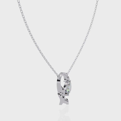 Elegant Marquise Diamond Leaf Pendant Necklace