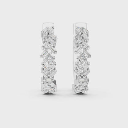 Baguette Diamond Hoop Earrings