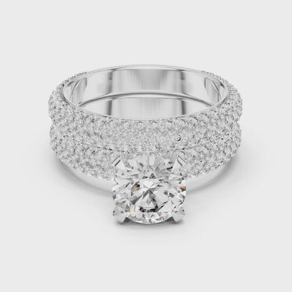 Multi-Row Pave Engagement Ring
