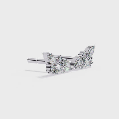 Marquise & Round Diamond Cluster Earring