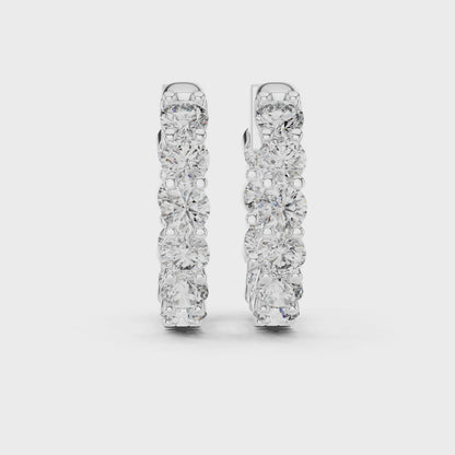 Classic Inside-Out Diamond U-Hoop Earrings