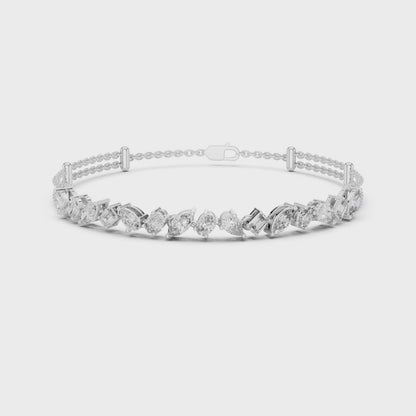 Multi-Shape Diamond Station Bracelet