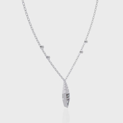 Two-Tone Geometric Diamond Drop Necklace