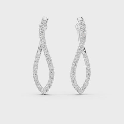 Diamond Accent Twisted Loop Hoops in Sterling Silver