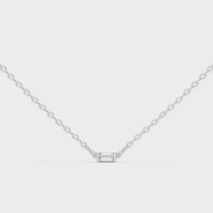 Dainty Baguette Diamond Pendant