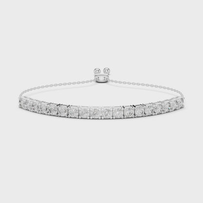 Adjustable Round Brilliant-Cut Tennis Bracelet