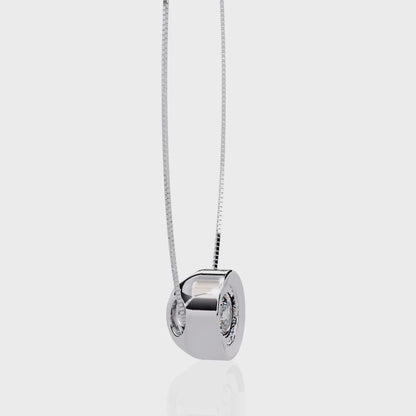 Round Halo Solitaire Diamond Pendant