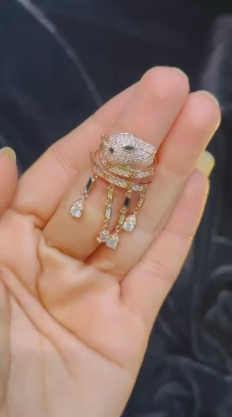 The Imperial Panther Fringe Statement Ring