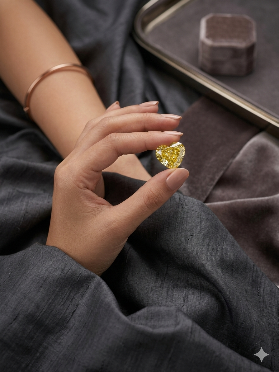 heart-shaped fancy yellow diamond